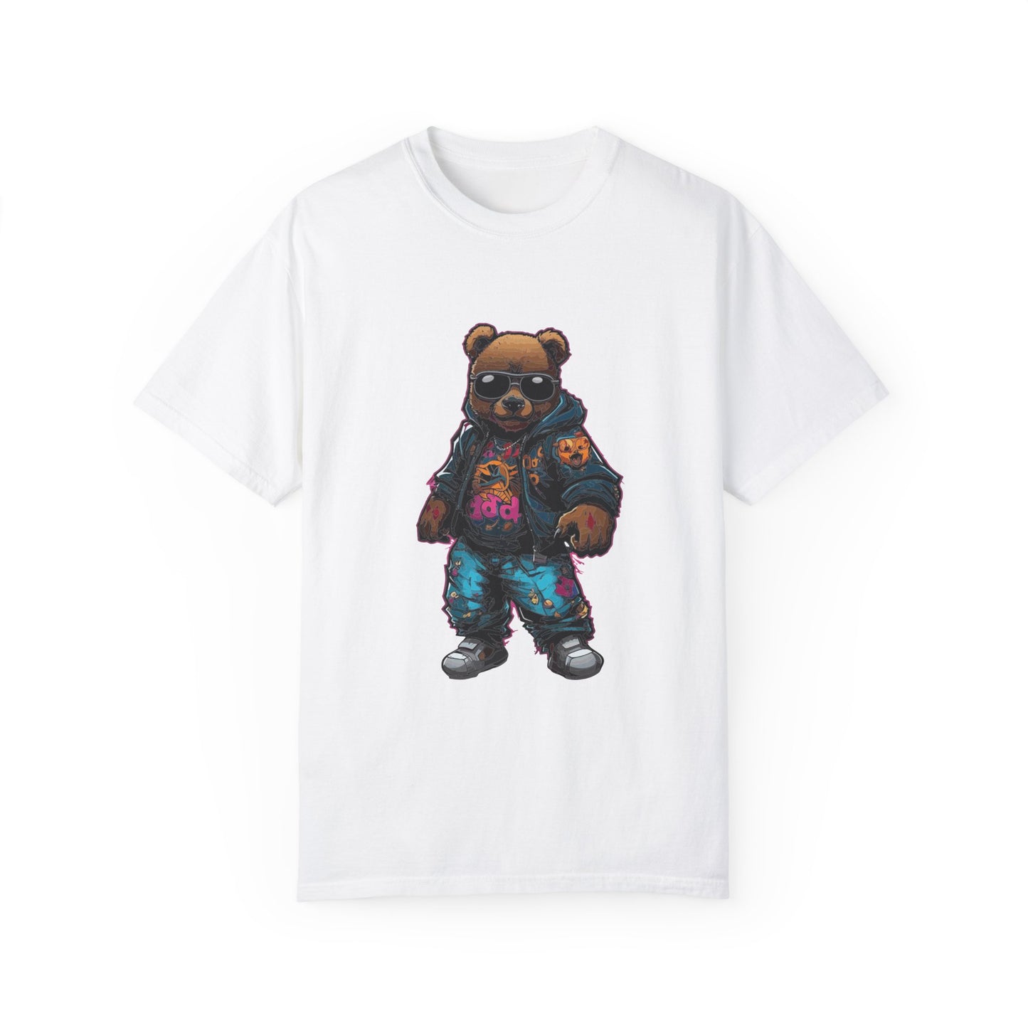 Rockstar Rebel Bear Baskılı Tshirt