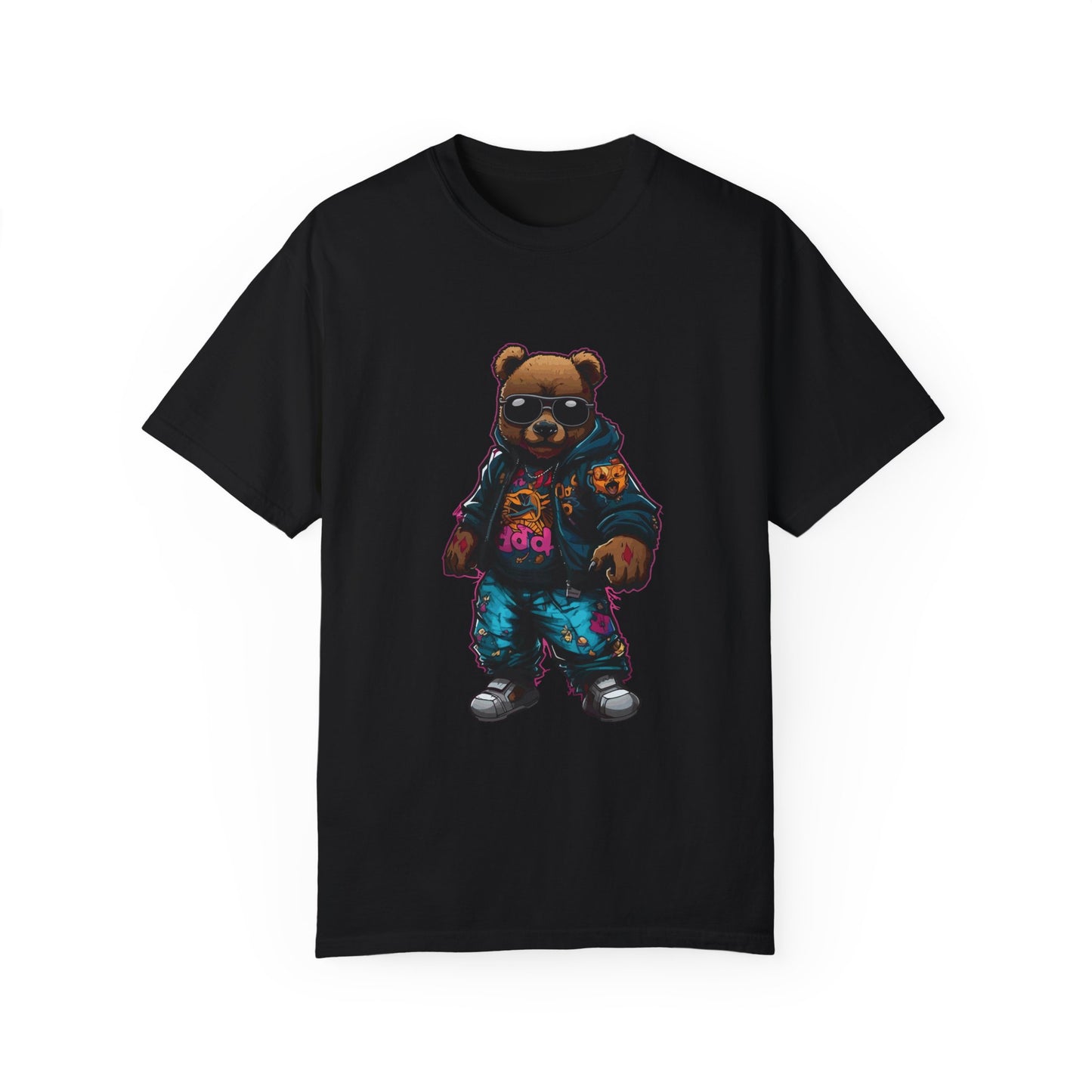 Rockstar Rebel Bear Baskılı Tshirt