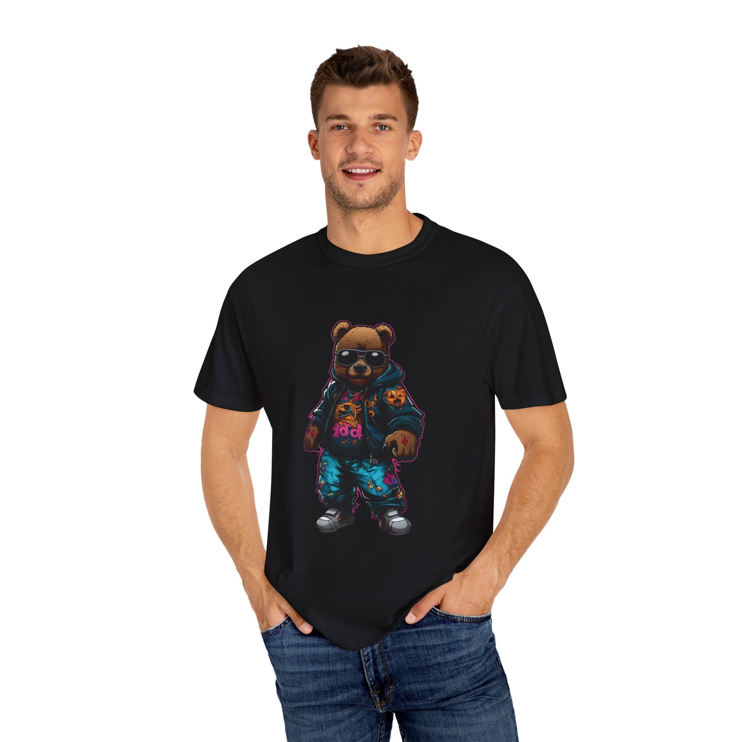 Rockstar Rebel Bear Baskılı Tshirt