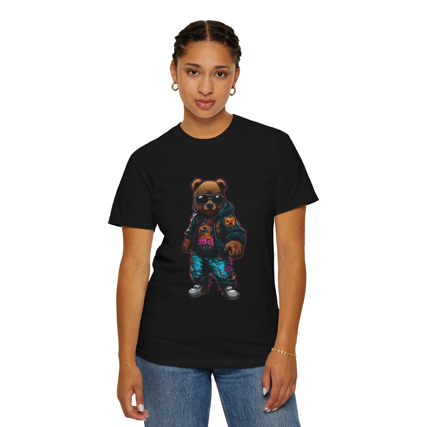 Rockstar Rebel Bear Baskılı Tshirt